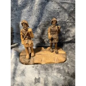 Hand‎ Carved Wooden Folk Art Figures Vintage